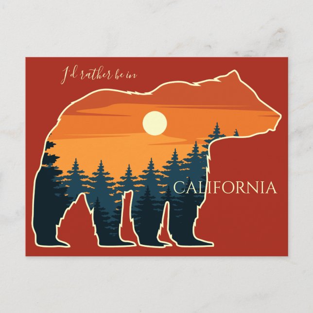Custom name & text Bear Forest Postcard (Front)