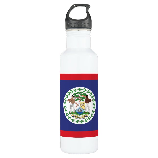 Custom Name & Text Belize Flag 710 Ml Water Bottle (Front)