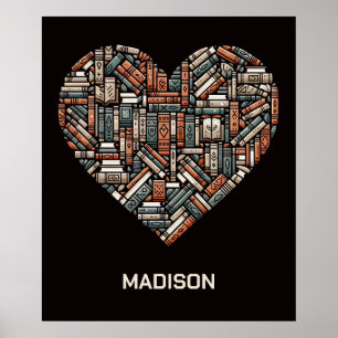 Custom Name / Text Book Lover's Poster