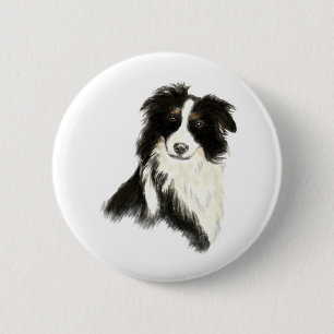 Custom Name text Border Collie Dog Pet 2 Inch Round Button