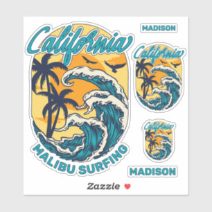 Custom Name / Text California Surfing