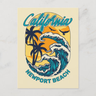 Custom Name / Text California Surfing Postcard