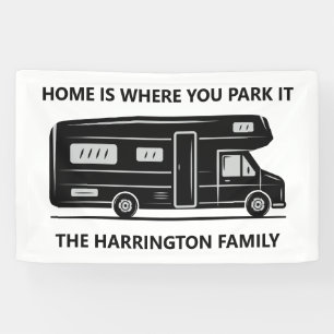 Custom name & text Camper Van Banner
