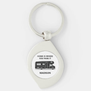 Custom Name & Text Camper Van Keychain