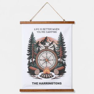 Custom Name & Text Camping Hanging Tapestry