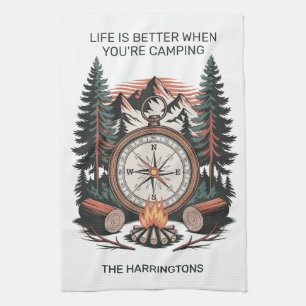 Custom Name & Text Camping Kitchen Towel