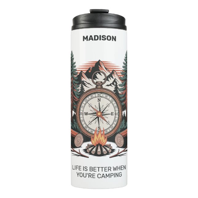 Custom Name & Text Camping Thermal Tumbler (Front)