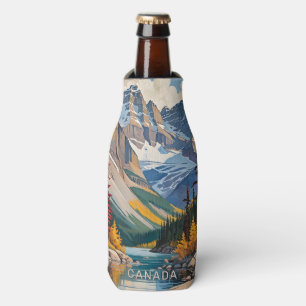 Custom Name & Text Canada Travel Poster Bottle Cooler
