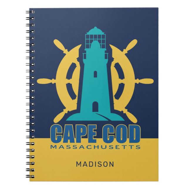 Custom Name / Text Cape Cod Massachusetts Notebook (Front)