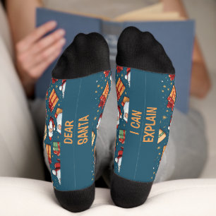 Custom Name & Text Christmas Santa Socks