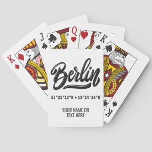 Custom Name / Text & Color Berlin Coordinates Playing Cards