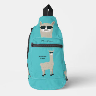 Custom Name, Text & Color Cool Llama Sling Bag