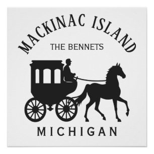 Custom Name, Text & Color Mackinac Island Poster