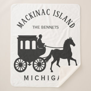 Custom Name, Text & Color Mackinac Island Sherpa Blanket