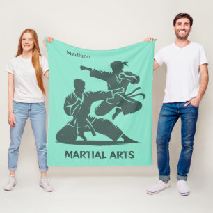 Custom Name, Text & Color Martial Arts Fleece Blanket