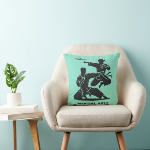 Custom Name, Text & Color Martial Arts Throw Pillow
