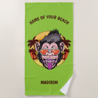 Custom name, text & colour Beach Monkey