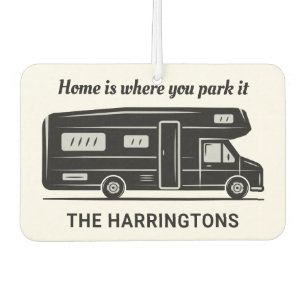 Custom name, text & colour Camper Van Air Freshener