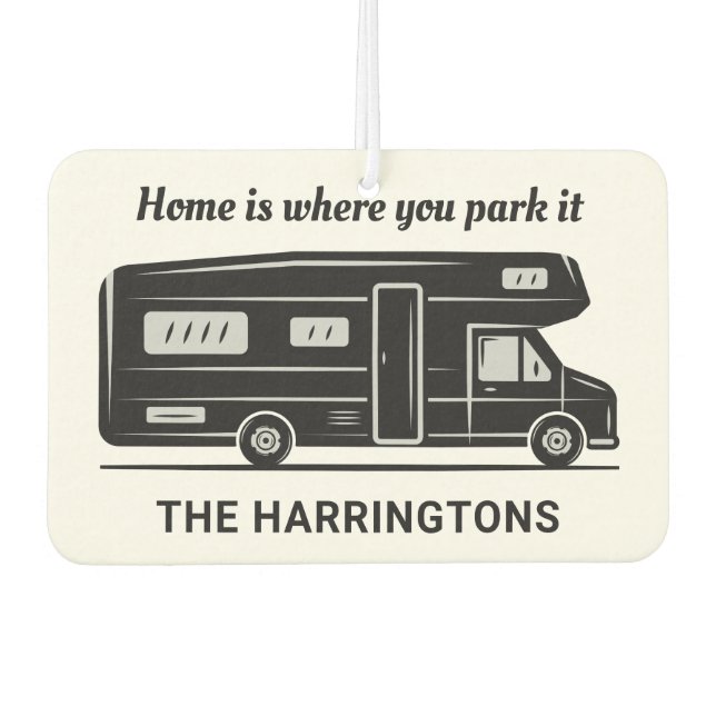 Custom name, text & colour Camper Van Air Freshener (Front)