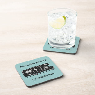 Custom name, text & colour Camper Van Coaster