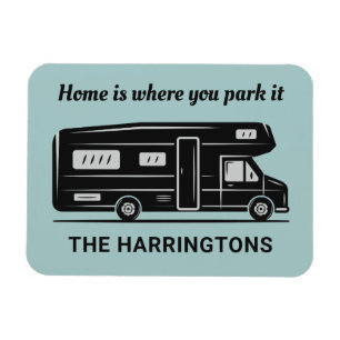 Custom name, text & colour Camper Van Magnet