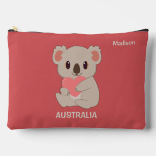 Custom Name, Text  & Colour Love Koala Accessory Pouch