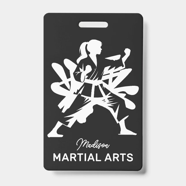 Custom Name, Text & Colour Martial Arts Badge (Front)