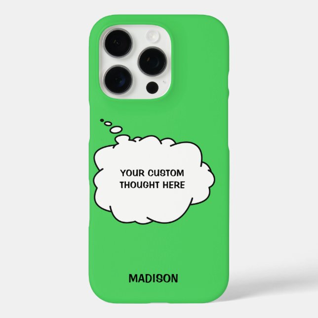 Custom Name, Text & Colour Thought Bubble Case-Mate iPhone Case (Back)