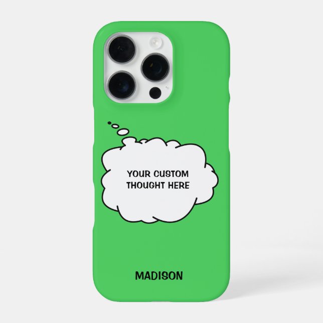 Custom Name, Text & Colour Thought Bubble iPhone Case (Back)