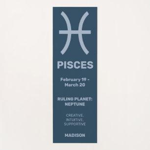 Custom Name / Text & Colour Zodiac Sign Pisces Yoga Mat