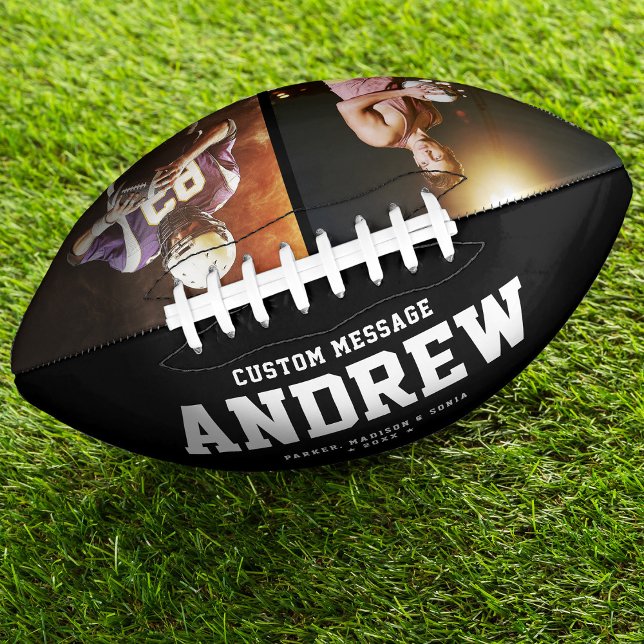 Custom Name Text Cool Photo Modern Gift Football (Creator Uploaded)