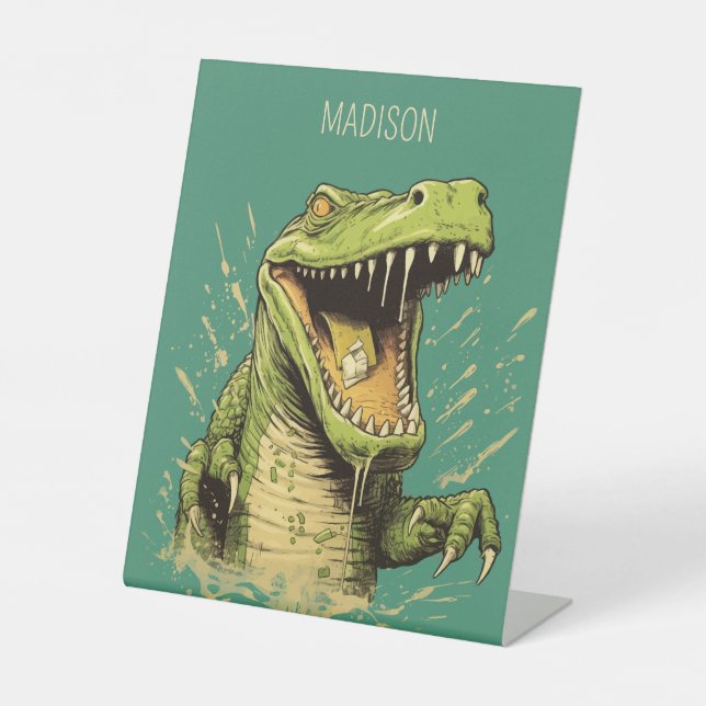 Custom Name / Text Crocodile Pedestal Sign (Front)
