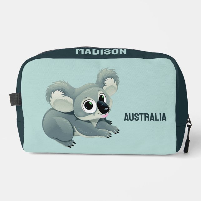 Custom Name & Text Cute Koala Dopp Kit (Front)
