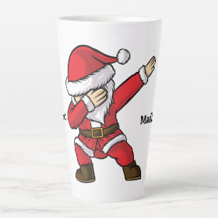 Custom Name & Text Dabbing Dancing Santa Latte Mug
