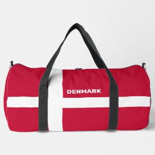 Custom Name & Text Denmark Flag Duffle Bag