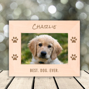 Custom Name Text Dog Mom Dad Pet Owner Paw Prints Etched Frames