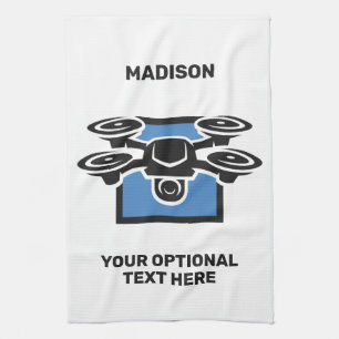 Custom Name & Text Drone Kitchen Towel