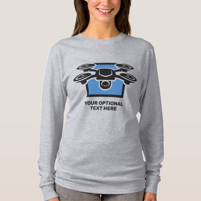 Custom Name & Text Drone T-Shirt (Front)