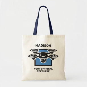 Custom Name & Text Drone Tote Bag