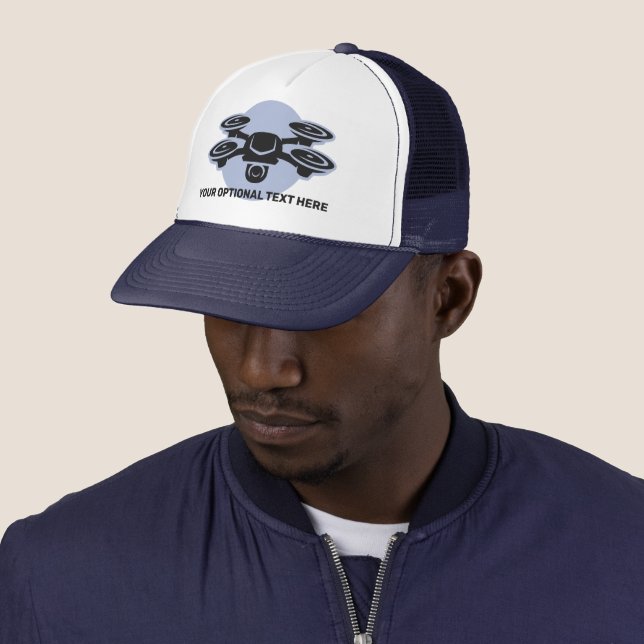Custom Name & Text Drone Trucker Hat (In Situ)