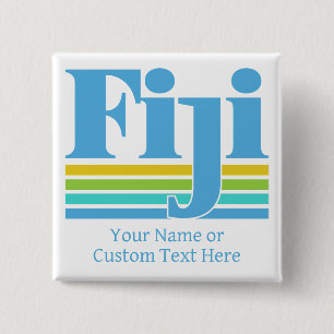 Custom Name / Text Fiji 2 Inch Square Button