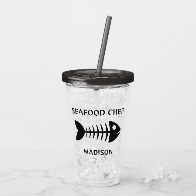 Custom Name & Text Fish Acrylic Tumbler (Back Ice)