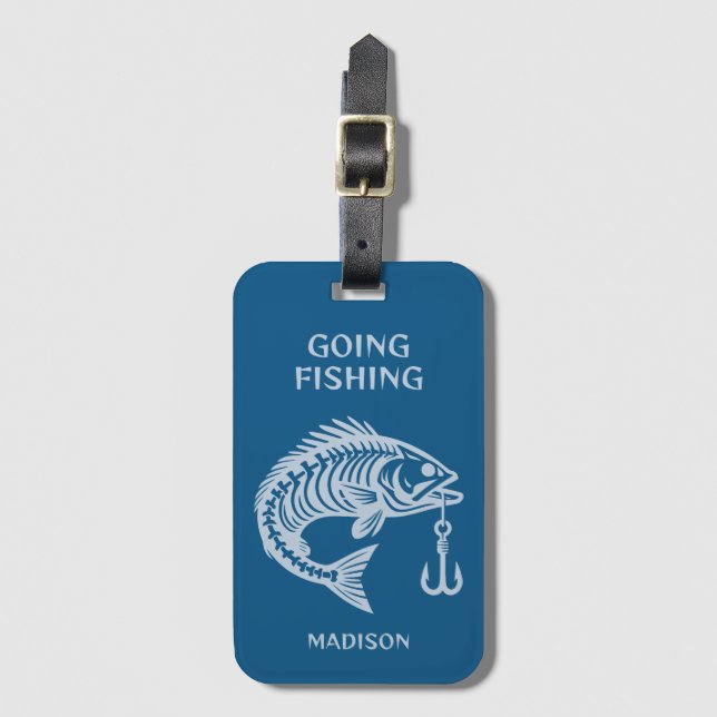 Custom Name & Text Fish Luggage Tag (Front Vertical)