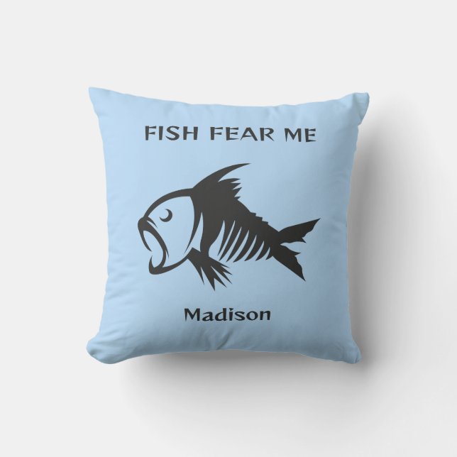 Custom Name & Text Fish Outdoor Pillow (Front)