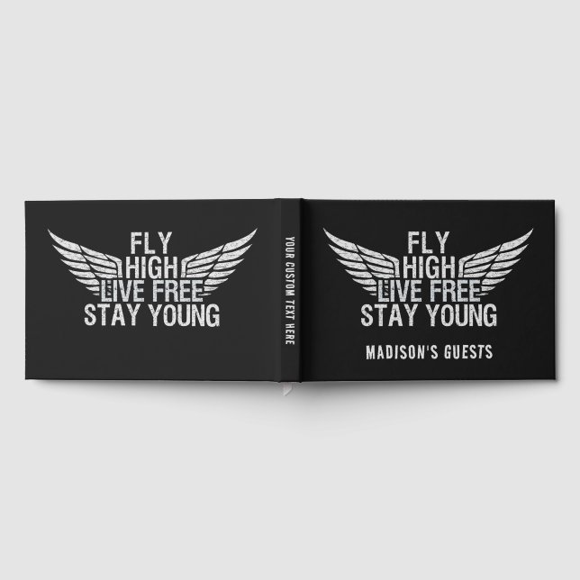Custom Name & Text Fly High Guest Book (Full)