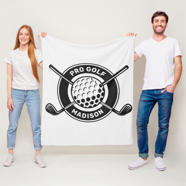 Custom Name & Text Golf Fleece Blanket (In Situ)