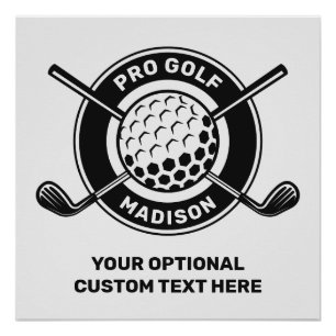 Custom Name & Text Golf Poster