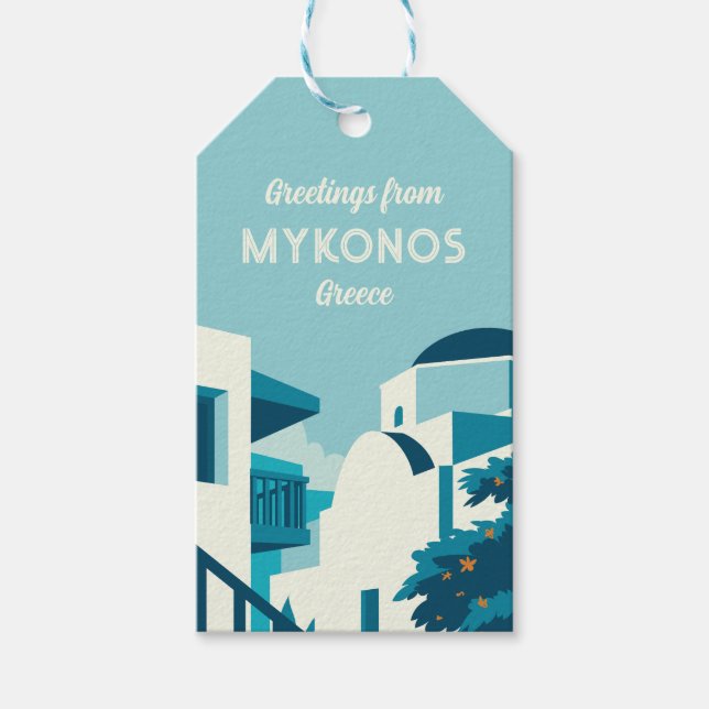 Custom Name & Text Greece Gift Tags (Front)
