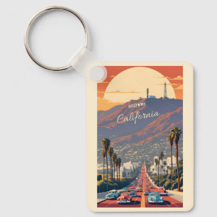 Custom Name / Text Hollywood California Keychain