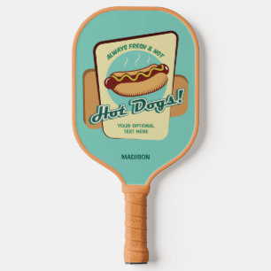 Custom Name & Text Hot Dog Pickleball Paddle